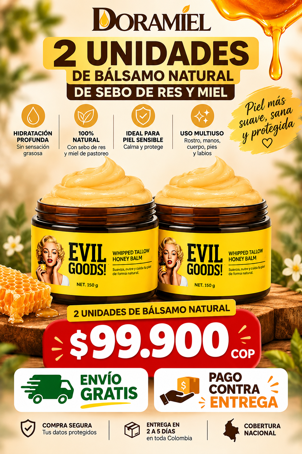 Bálsamo de Sebo de Res EVIL GOODS | Hidratación Profunda para Piel Seca